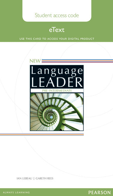 New Language Leader Pre-Intermediate Lebeau, I. & Reed, G. 9781447961536 Pearson
